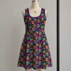 Spooky kawaii Halloween Pokemon print sleeveless A-line dress with pumpkin Pikachu womens sizes S to 5XL