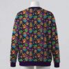 Pokemon Halloween pumpkin costume print purple unisex V-neck button cardigan sweater sizes S to 7XL