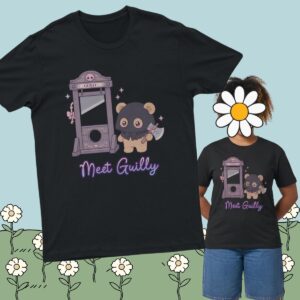 meet-guilly-bear Meet Guilly bear t-shirt black creepy cute guillotine axe design