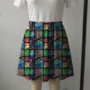 Minecraft comic strip print skater skirt with pockets featuring Steve and Creepers
