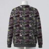 Nightmare Before Christmas comic panel print grey unisex V-neck button cardigan sweater sizes S to 7XL