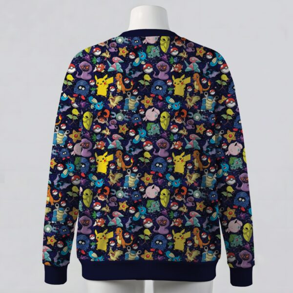 Pokemon all over print navy galaxy unisex V-neck button cardigan sweater sizes S to 7XL