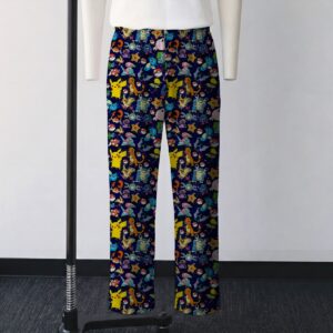 pokenavy-loungepants-fr Gen 1 Pokemon all-over pattern lounge pants on navy background