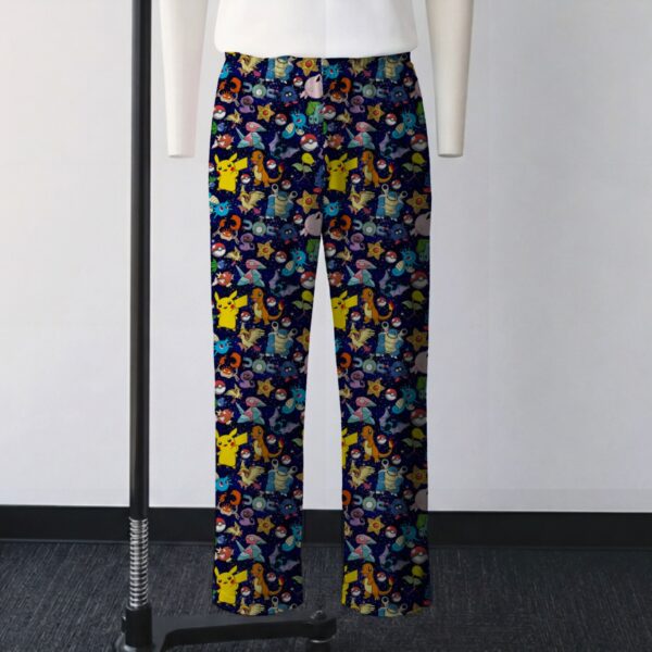 pokenavy-loungepants-fr Gen 1 Pokemon all-over pattern lounge pants on navy background