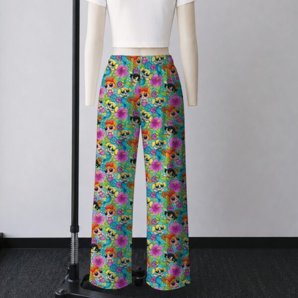 powerpuffmermaid-loungepants-bk powerpuff girls mermaid lounge pants unisex drawstring waist relaxed fit sizes s-5xl