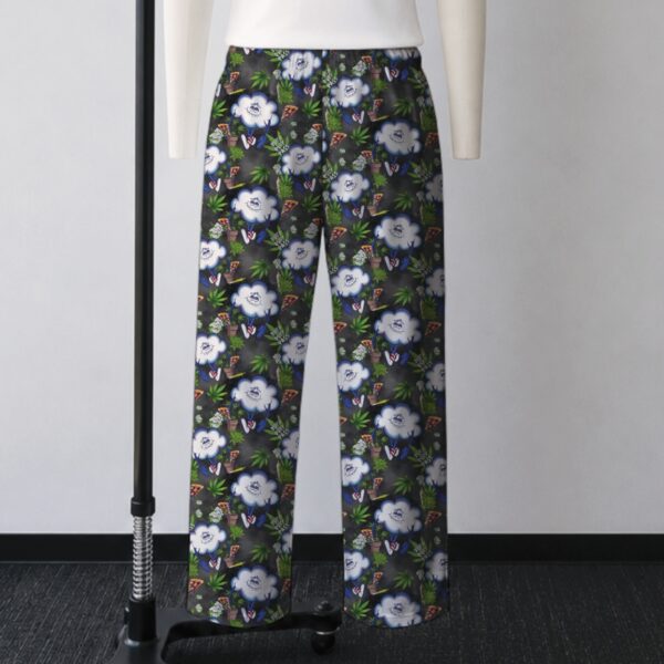 puff puff pass lounge pants drawstring waist 100% polyester jersey no pockets relaxed fit black sizes s-5xl