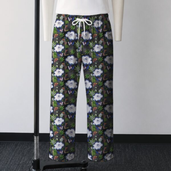 puff puff pass lounge pants drawstring waist 100% polyester jersey no pockets relaxed fit black sizes s-5xl