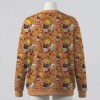 rainbowbhalloween-cardigan-bk Rainbow Brite and Twink Halloween print orange unisex V-neck button cardigan sweater sizes S to 7XL