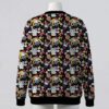 Sailor Moon and Sanrio Hello Kitty mashup black unisex V-neck button cardigan sweater sizes S to 7XL