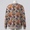 stitchhalloween-cardigan-bk Halloween Stitch print unisex V-neck button cardigan sweater in beige unisex sizes S to 7XL