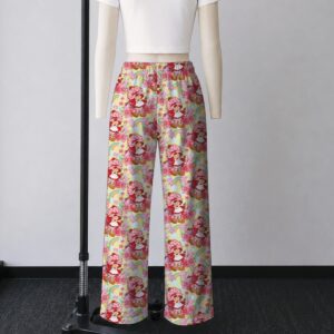 strawberry shortcake lounge pants drawstring waist 100% polyester jersey no pockets relaxed fit sizes s-5xl