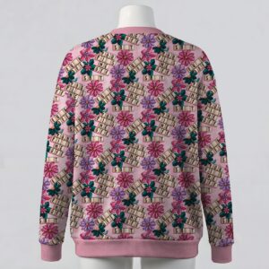 Funny pink floral cardigan sweater with sarcastic scrabble letter curse words unisex sizes S to 7XL