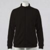 black-fleecejacket-fr Black full zip fleece jacket with high stand collar and side pockets