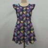 blueypoke-girl-flutter-sleeve-dress-fr2 Dark cosmic girls flutter sleeve dress printed with Bluey, Gengar, Pikachu, and Pokeballs