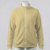 butteryellow-fleecejacket-fr Butter yellow full zip fleece jacket with high stand collar and side pockets