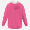 Solid dark pink color thick fleece-lined full-zip hoodie with drawstrings and side pockets