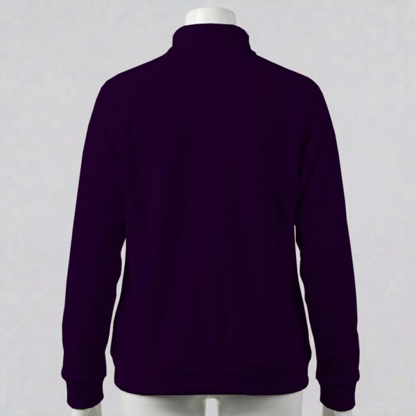 deeppurple-fleecejacket-bk deep purple unisex full zip fleece coat with high collar and side pockets