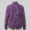 ghostpoke-fleecejacket-bk Deep purple fleece zip jacket with Gengar Mimikyu and ghost Pokemon pattern