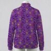 ghosttype-fleecejacket-bk Deep purple fleece zip jacket with Gengar Mimikyu, Haunter and ghastly Pokemon pattern