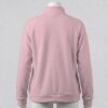 light pink unisex full zip fleece coat with high collar and side pockets