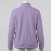 light lilac unisex full zip fleece coat with high collar and side pockets