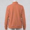 melonorange-fleecejacket-bk pastel orange unisex full zip fleece coat with high collar and side pockets