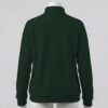 dark green unisex full zip fleece coat with high collar and side pockets