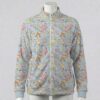 Pastel blue full zip fleece coat with all-over Pokemon print including Eevee and Pikachu