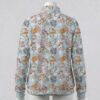 pokeblue-fleecejacket-bk Pastel blue full zip fleece coat with all-over Pokemon print including Eevee and Pikachu
