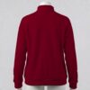 red-fleecejacket-bk deep red unisex full zip fleece coat with high collar and side pockets