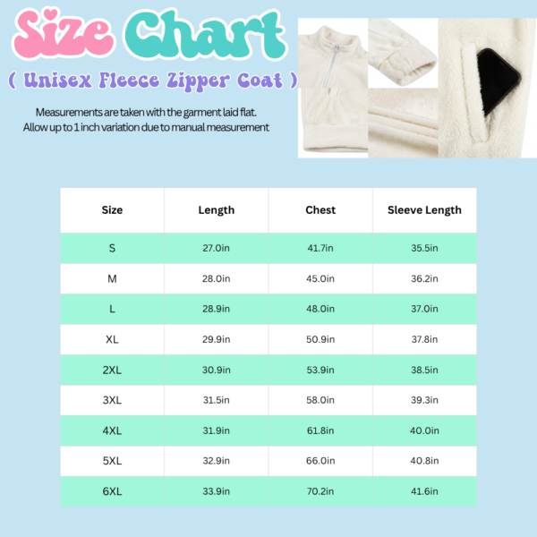 unisex fleece zip coat unisex full zip fleece jacket size chart