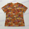 scrubs-bk-dragonite Dragonite Pokemon with Sunflowers V-Neck Scrub Top – Bright Floral Anime Uniform XS–4XL