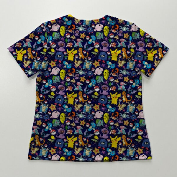 scrubs-bk-pokekanto Gen 1 Pokemon Kanto Mix Navy V-Neck Scrub Top XS-4XL