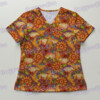 scrubs-fr-dragonite Dragonite Pokemon with Sunflowers V-Neck Scrub Top – Bright Floral Anime Uniform XS–4XL