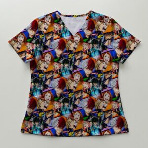 My Hero Academia MHA Anime V-Neck Scrub Top XS-4XL