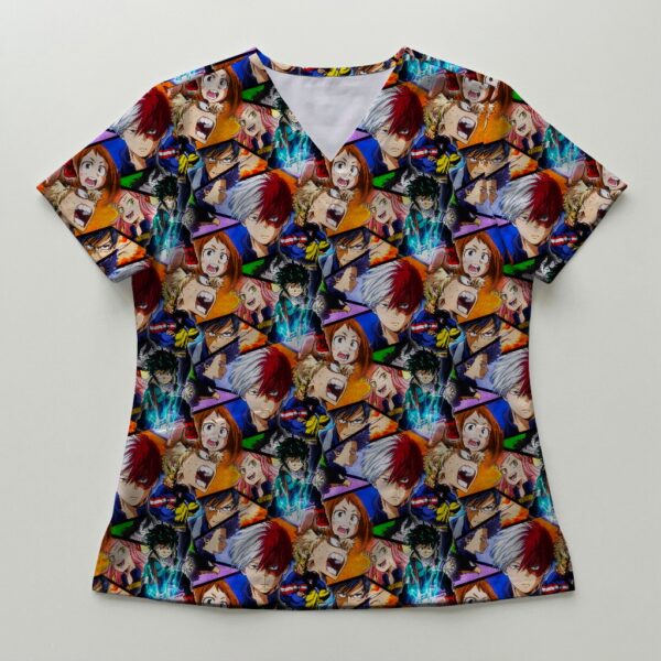 My Hero Academia MHA Anime V-Neck Scrub Top XS-4XL