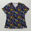 scrubs-fr-pokekanto Gen 1 Pokemon Kanto Mix Navy V-Neck Scrub Top XS-4XL