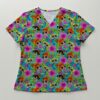 Powerpuff Girls Mermaids Cartoon V-Neck Scrub Top XS-4XL