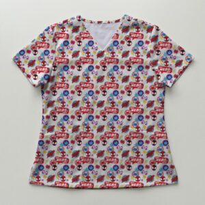 spidey1-scrub-top-front Spidey and Friends Spider-Man and Friends V-Neck Scrub Top XS-4XL